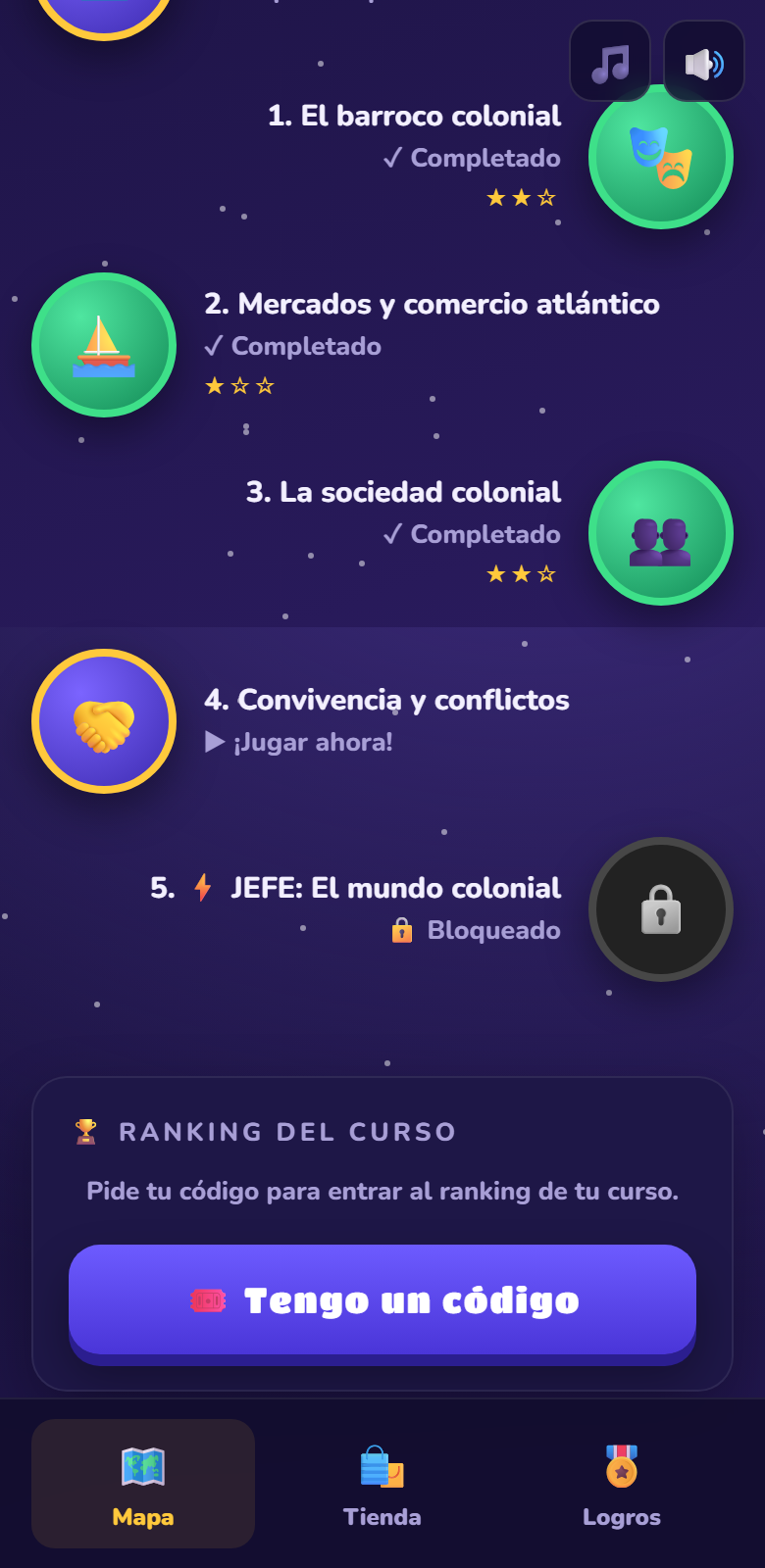 Ranking del curso ordenado por experiencia